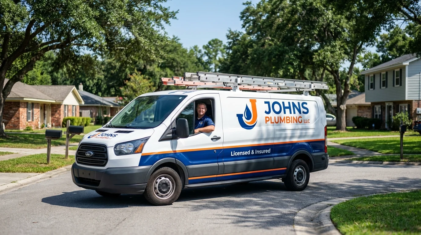 Johns Plumbing LLC service van in Cumberland, WI